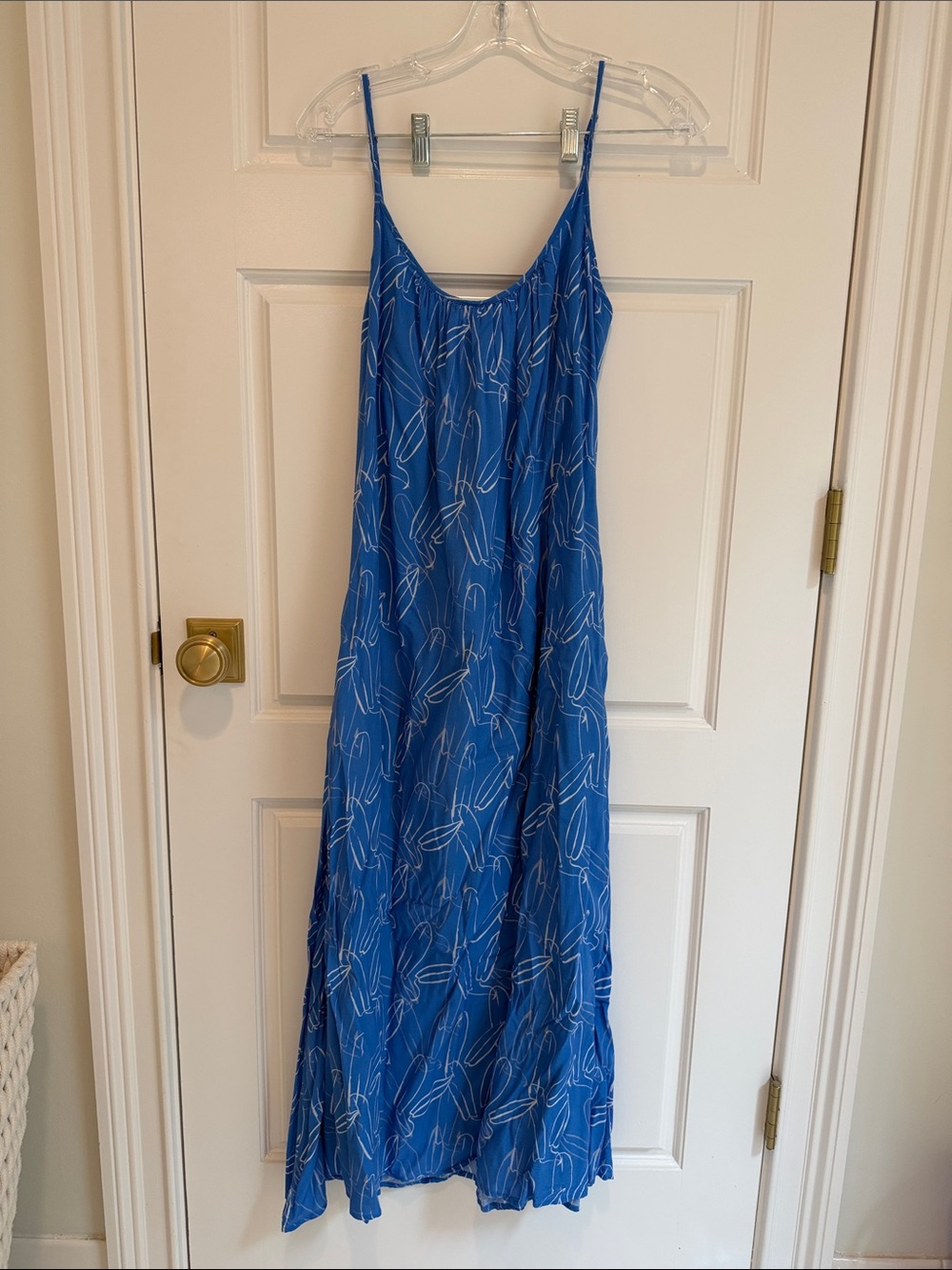Blue Printed Maxi Slip Dress - Brand